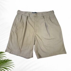 Polo Ralph Lauren Tyler Short Men’s 38 Khaki Pleated Chino Shorts Cotton